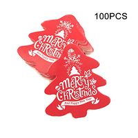 Tenrry 100Pcs Christmas Tree Gift Tags Party Favor Tags Gift Tag Personalized Merry Christmas Paper Hang Tags