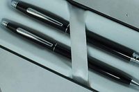 Cross Century Classic Writer's Companion Black Lacquer Gel Ink with threaded cap Rollerball pen and 0.7MM Pencil gift set