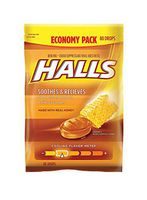 Halls Honey Cough Drops - with Menthol - 80 Drops (Pack of 2)