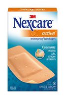 Nexcare Active Extra Cushion Bandages, Knee and Elbow, Breathable, 8-Count Packages (Pack of 6)