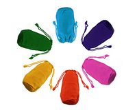 Tytroy Assorted Colored Canvas Pouches Mini Drawstring Sacks Rainbow Bags (12 Pack)
