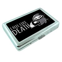 Death Reaper Em1 Hip Silver Cigarette Case Id Holder Metal Wallet 4" X 2.75" RFID Protection