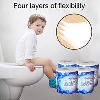 Cliramer Ultra Comfort Care Toilet Paper, Soft Biodegradable Bath Tissue, 1/4/6/8/10/12 Rolls (Blue-4 Rolls)