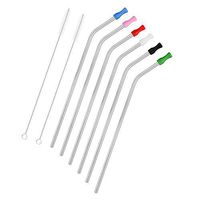 Bynhieo Stainless Steel Straws With Silicone Tip Covers for 30 oz Tumbler Yeti Rtic Brushes and Storage Pouch Include