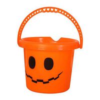 Ochine Pumpkin Face Plastic Bucket With Handle Halloween Trick Or Treat Candy Holder Basket Trick or Treat Props Halloween Kids Game