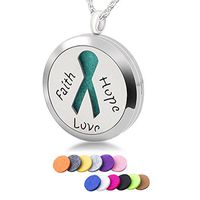 Aromatherapy Essential Oil Diffuser Necklace Inspirational Hope Faith Love Locket Pendant Perfume Jewelry