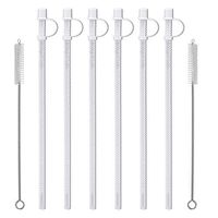 15" Flexible Straws for Jumbo Mugs (6) with 2 Straw Cleaning Brushes