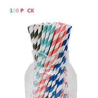 Hard Paper Straws Drinking Disposable Biodegradable for Parties, Christmas, Wedding, Ceremony, Decorate Hot&Cold Drinks to Take Photos - Saturated 100 Count