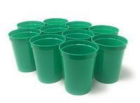CSBD Stadium 16 oz. Plastic Cups, 10 Pack, Blank Reusable Drink Tumblers for Parties, Events, Marketing, Weddings, DIY Projects or BBQ Picnics, No BPA (Green)