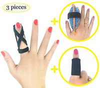 BodyMoves Finger Splint Design Plus Hot and Cold Finger Gel Pack Plus Sleeve Trigger Finger Mallet Broken Finger Post Operative Tenosynovitis(Coal Black)