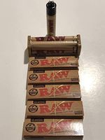 Raw Classic Rolling Papers 70mm Single Wide(5Packs) + Raw Roller 70MM & Clipper.