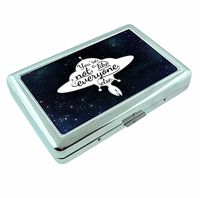 You're Not Like Everyone Else Space Ship UFO Metal Silver Cigarette Case Holder Wallet RFID-blocking