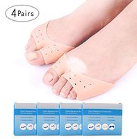 Metatarsal Pads, 4 Pairs Breathable Ball of Foot Cushions, Forefoot Soft Gel Cushioning, Foot Pain Relief Prevent Calluses Blisters for Men and Women (Skin Color, Half Foot Style)