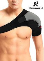 Runworld Adjustable Shoulder Brace Lightweight Gym Sports Therapy Neoprene Shoulder Support Strap Wrap for Men Women Dislocated AC Joint Pain Relieve, Injury Prevention and Recovery (Left Shoulder)