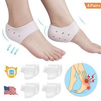 Heel Cups, Gel Heel Protectors, Breathable Heel Pads Cushion for Men & Women, Idea for Heel Pain, Plantar Fasciitis, Heal Dry Cracked Heels, Achilles Tendinitis (4 Pairs)