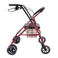 TYJ-USA Walker Old Shopping cart Old cart Shopping Scooter, Old Walker, backrest Walker, Folding (Color : Red, Size : 9179cm)
