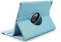 iPad 7 Case 10.2 inch, KingTo 360 Degree Rotating PU Leather Slim Fit Tablet Protector Smart Stand Feature Flip Folio Protective Case Sleeve for iPad 7th Generation 10.2'' (Sky Blue)