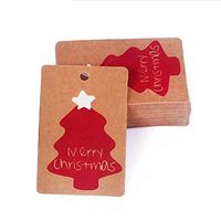 Academyus 50Pcs Christmas Party Decor Kraft Paper Tags DIY Craft Label Hanging Ornaments 1#