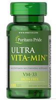 Puritan's Pride Ultra Vita-Min Iron Free Multivitamins VM-33-100 Caplets