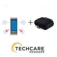 TechCare Tens 12 Modes Portable Tens Unit Muscle Stimulator Device for Pain Management with Protective Carrying Case