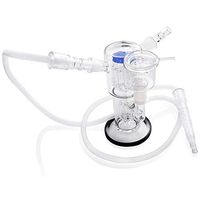 Glass Hookah Shisha Set with Hose, Bowl, Glass Adapter, Double Chamber Filtration System, Nargila Shisha Accessories