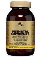 Solgar Prenatal Nutrients, 120 Tablets - Multivitamin & Mineral Formula for Pregnant & Lactating Women - Contains Zinc, Calcium Iron, Folic Acid, Vitamins C & E - Vegan, Gluten Free - 30 Servings
