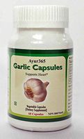Ayur365 Garlic Capsules to Help Reduce Blood Lipid Levels & Respiratory Tract Infections 60 ct.