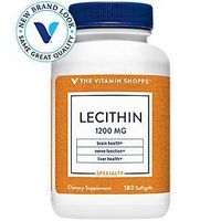 Lecithin 1200mg Natural Combination of Essential Fatty Acids (Linoleic) to Support Brain Nerve Function (180 Softgels) by The Vitamin Shoppe