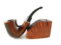 Fashion Pipes Set - "Watson" Pear Tobacco Smoking Pipe Smooth and Tamper Tools, Designed for Pipe Smokers