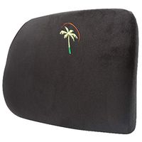 Palm Posture Back Support Lumbar Cushion Best Ergonomic Memory Foam Pillow for Women Men - Lower Pain Relief - Includes Extension & Carrying Bag (Black Velboa)