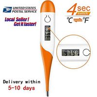 Digital Thermometer, Soft Head Rectal and Oral Thermometer for Adults and Babies, Precision Thermometer for Fever - Accurate and Fast Readings with Fever Indicator (Orange)