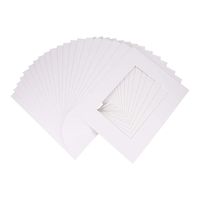 5x7'' White Picture Mats Acid Free, Pack of 20, Photo Mattes Set White Core Bevel Cut for 4x6'' Picture (5x7'' Mat Only)