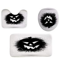 YAYUMI Halloween Festival 3pcs Non-Slip Bath Mat Bathroom U Shaped Non-Slip Shower Kitchen Carpet Doormats Decor
