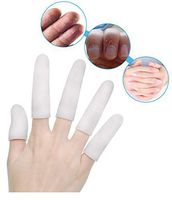 Reusable Gel Finger Cot,Finger Thumb Fingertip Protector Cover Sleeve for Men Women, for Trigger Finger, Moisturizing, Finger Crack, Finger Arthritis, Finger Callus, Eczema, 10 Piece White