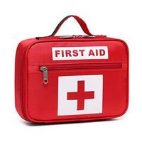 Gatycallaty First Aid Bag Empty Emergency Treatment Medical Bags Multi-Pocket for Home School Office Car Traveling Hiking Trip Daycare (Red)