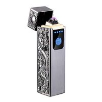 Dual Arc Lighter USB Lighters Rechargeable Flameless Windproof Double Arc Electronic Cigar Cigarette Lighter (Black)