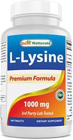 Best Naturals Lysine 1000mg,Double Strength,180 Tablets
