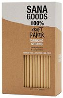 Biodegradable Paper Drinking Straws - Premium 100% Kraft Paper Compostable Straws, Bleach Free, Dye Free, Ink Free - Bulk Pack of 200 for Home, Party Decoration and Restaurants by Sana Goods