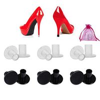 High Heel Protectors 6 Pairs Heel Stoppers for Grass Wedding Outdoor Events Women's Shoes Anti-Slip and Reduce Noise, Small/Middle/Large Size - Black and Transparent