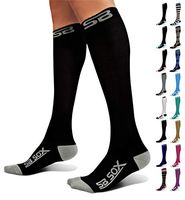 SB SOX Compression Socks (20-30mmHg) for Men & Women - Best Stockings for Running, Medical, Athletic, Edema, Diabetic, Varicose Veins, Travel, Pregnancy, Shin Splints (Black/Gray, X-Large)