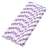 12 PC Purple and White Polka Dot Cake Pop Sticks - Custom Cakepop Straws from Bakell