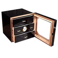 XUEJIN YSYYSH Smoking, Cigar Box, Humidifier, Large Capacity Snow Wooden Three-Layer Piano Paint Cigar Cabinet Cigar Storage