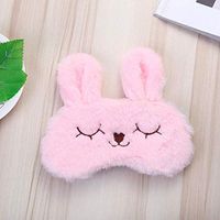 Cute Animal Rabbit Sleeping Eye Mask Soft Plush Blindfold Sleep Masks Eye Cover (Pink)