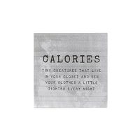 Pack of 20" Calories" Cocktail Size Paper Napkin Pink 5" x 5"