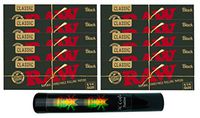 Herb Airtight Tube Pocket Protector with Raw Black Natural Rolling Papers 10 Count DC Crafts Nation- Rasta Skull