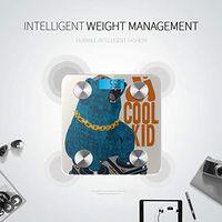 Bluetooth Electric Scales for Weight Cartoon Hip Hop Tide Bear Skateboard Smart Weight Digital Scale Body Fat Composition Monitor Analyzer with Smartphone App for Body Management-396 Lbs