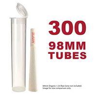 98MM Clear Doob Tubes | 300 Bulk Pack | Waterproof Airtight and Smell Proof Blunt Vial Container | Child Resistant with Squeeze Pop Tops | BPA-Free | Ideal for Storing Pre Rolled Raw Cones