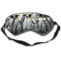 100% Silk Sleep Mask Eye Mask Penguin Print Soft Eyeshade Blindfold with Adjustable Strap for Sleeping Travel Work Naps Blocks Light