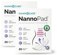 NannoPad Regular - Certified Organic Cotton- Far Infrared Technology to Reduce Discomfort - No Dyes, Chlorine Bleach or Fragrances - Minimize Odors and Bacteria
