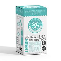 Squeeze Dried Spirulina Mermaid Lemonade with Prebiotics, Blue Green Algae & Lemon | for Natural Protein, Clean Energy, Detox, Vitamins, Gut Health and Vegan - 30 Count Single Serving Sticks